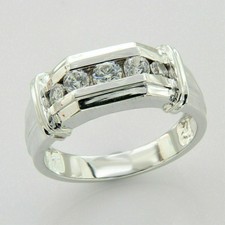 2 Ct Round Cut Simulated Diamond 5-Stone Wedding Band Ring 14k White Gold Plated