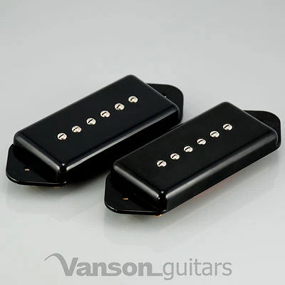 NEW Vanson AlNiCo V P90 Dog Ear Single Coil Pickups, Neck & Bridge, Black DE90 - Image 1 of 3