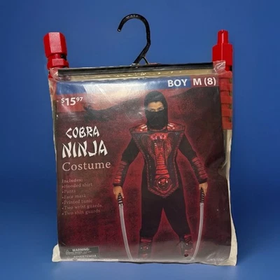 Disfraz Cobra Ninja Niño Mediano 8 Nuevo Conjunto de 6 Piezas Halloween Guerrero Vestir Foto 1 de 4