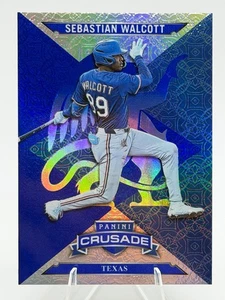 2025 Panini Crusade Sebastian Walcott Blue Chrome Parallel #2 Texas Rangers - Picture 1 of 10