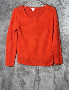 J. Crew Damen Burnt Orange Struktur Strick Pullover Langarm Größe M - Bild 1 von 6