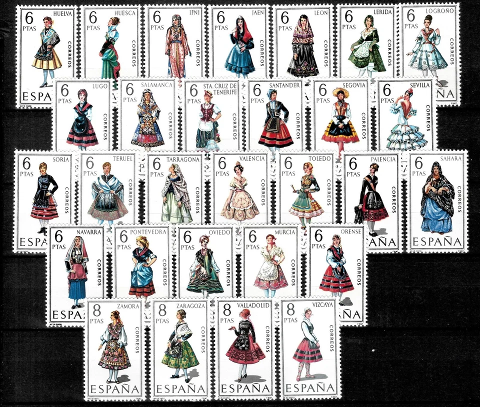 España 1967-1971 ☀ Lote de Disfraces Nacionales 29v ☀ MNH (**) Foto 1 de 1