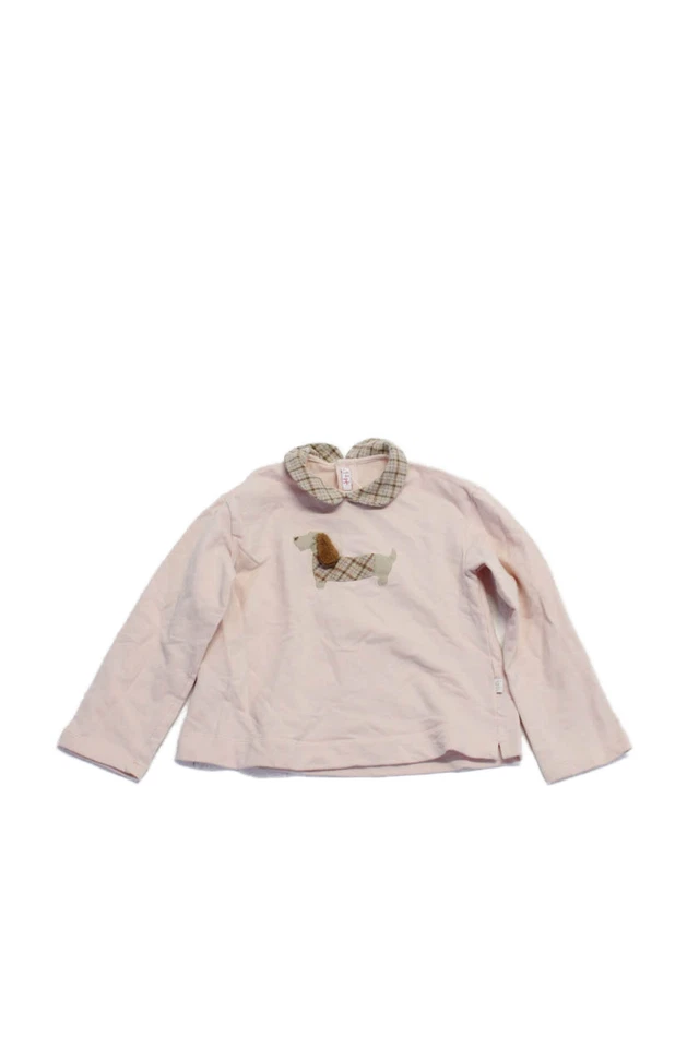 Il Gufo Girls Collared Long Sleeves Basic Blouse Pink Size 6 - Image 1 of 4