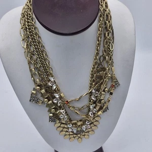 Collares Stella & Dot 3 Capas Cristales Tono Dorado Antiguo Estrás 16-19" - Imagen 1 de 19