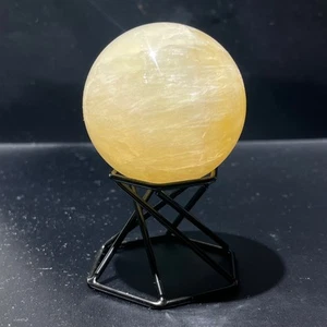 313G Natural Amarillo Fluorita Shi Ying Cristal Bola Curativa + Soporte- - Imagen 1 de 16