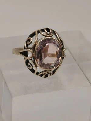 Damenring 333er Gold mit Amethyst , RG 58/18,4 (314) - Bild 1 von 4