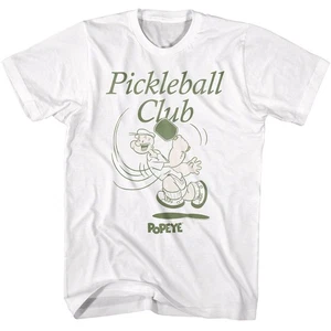 Popeye Pickleball Club White Comics Shirt - Picture 1 of 3