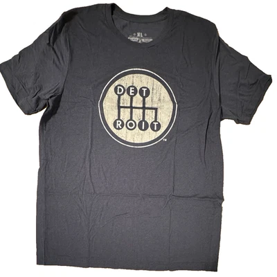 Camiseta MADE IN DETROIT con logotipo de cambio de marchas azul marino para hombre XL EE. UU. Motor City Foto 1 de 4