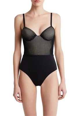 Traje de baño de una pieza beige y negro La Perla para mujer US 32C IT 1C Foto 1 de 4