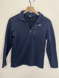 Patagonia Kids Better Sweater 1/4 Zip Fleece Jacket 12 Large Outdoor Travel Blue - Picture 1 of 18