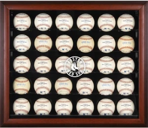 Red Sox Logo Mahogany Framed 30-Ball Display Case - Fanatics - Picture 1 of 1