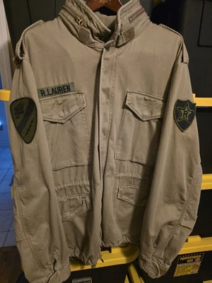 NUEVO SIN ETIQUETAS Para hombres XXL Polo Ralph Lauren Denim & Suministro Militar Ejército Chaqueta ENVÍO GRATIS Foto 1 de 4