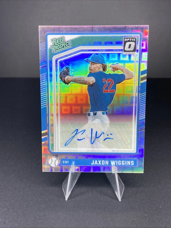 2024 Panini Donruss Optic JAXON WIGGINS RATED PROSPECT Holo Pandora AUTO 5/25 SP - Image 1 of 4