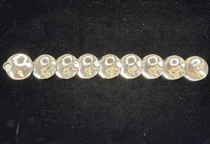 Bracciale Vintage Joseph Esposito ESPO Argento Sterling 925 Dischi Martellati 7,5” - Foto 1 di 7