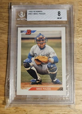 Bowman #461 Mike Piazza RC BGS 1992 8 LA Dodgers Mets de Nueva York Foto 1 de 2