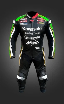 Kawasaki ninja motorbike Motorcycle leather Racing Suit Cowhide Leather Suit - Image 1 of 3
