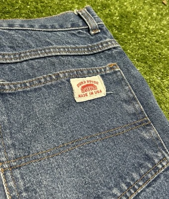 Vintage ROUND HOUSE Jeans Carpinteiro Masculino Tamanho 40x30 Jeans Roupa de Trabalho Fabricada nos EUA - Imagem 1 de 4