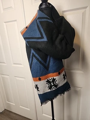 Free People Southwestern Azteca Manta Bufanda Envoltura Mantón Festival Concierto Boho Foto 1 de 4