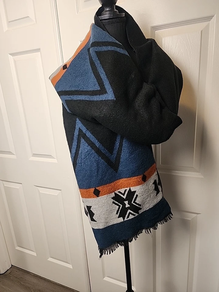 Free People Southwestern Aztec Blanket Scarf Wrap Shawl Festival Concert Boho - Image 1 of 4