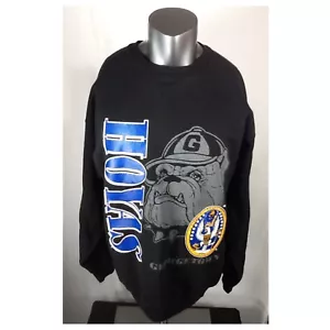 VTG Georgetown Hoyas Bulldog Color Block Sweatshirt (XL) NCAA College USA 90’s - Picture 1 of 5