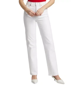 Jeans re/hechos años 90 tiro alto calce recto blancos talla 28 3856 - Imagen 1 de 3