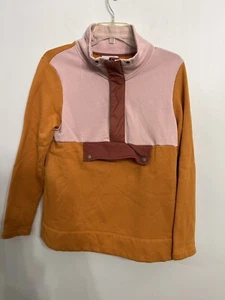 LL Bean Signature Organic Cotton Sweatshirt Anorak Colorblock  Size M - Picture 1 of 5