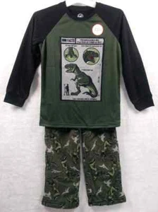 Wonder Nation Dinosaur Glow in the Dark Pajama Set Fleece Bottoms Size 8 M - Picture 1 of 6