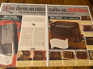 Anuncio de tema de Navidad de radio personal RCA Victor 1940 vintage - Imagen 1 de 1
