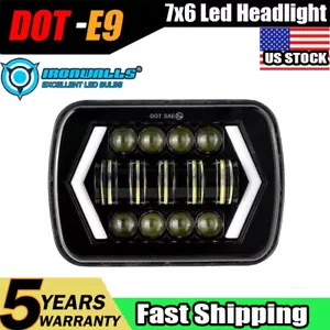 For Chevy Express Cargo Van 1500 2500 3500 7x6" LED Headlight H4 Turn Signal DRL - Picture 1 of 12