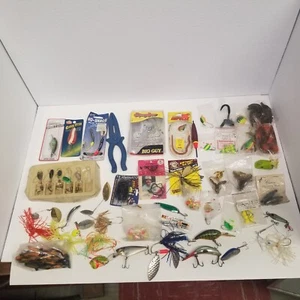 Vintage Fishing Lure & Accessory Lot of 40+, Lures, Jigs, Plastics, Some New - Picture 1 of 7