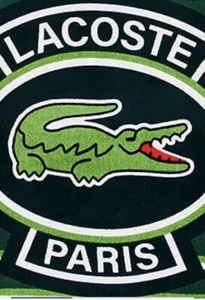 Authentic 100% Cotton Lacoste Beach Towel Large Paris New 36x72” Golf Striped - Picture 1 of 7