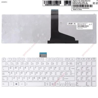 0New Keyboard for TOSHIBA L850 WHITE FRAME WHITE( For Win8 OS  Big Enter key) UK - Изображение 1 из 4