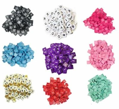 100 PLASTIC SCRABBLE TILES IVORY BLACK LETTERS NUMBERS FOR CRAFTS ALPHABETS PLAY - Image 1 of 4