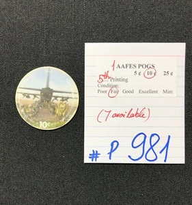 AAFES POGS, 5a Serie/Impresión, 1 POGS, 10¢, #P981, JUSTO - Imagen 1 de 2