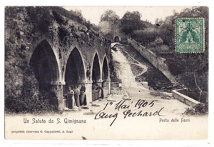 Un saluto da S. Gimignano (Siena) - Porta delle Fonti - 1905 - Bild 1 von 2