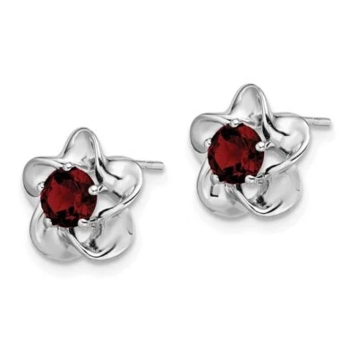 0.20CT Round Cut Simulated Garnet Floral Design Engagement Earrings For Woman - Image 1 of 4