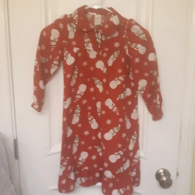 Pijama de férias feminino Gymboree 2009 boneco de neve vermelho tamanho 5-6 pequeno - Imagem 1 de 2