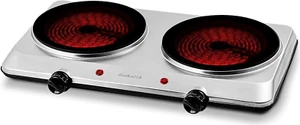 Countertop Infrared Double Burner, 1500W Electric Hot Plate and Portable Stove w - Picture 1 of 12