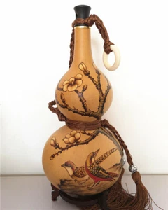 Natürlicher Kürbis Tragbare Wasserflasche Weinkürbis Wohndeko Geburtstagsgeschenk #26 - Bild 1 von 9