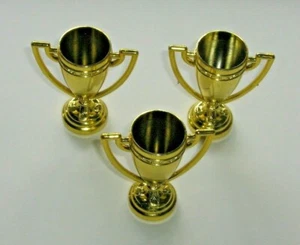 Mini Trophies in Gold Plastic Miniature 2 1/2" Tall for Kid Awards Favors Spoofs - Picture 1 of 2