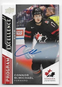 20/21 UD TEAM CANADA JUNIORS POE AUTOGRAPH PARALLEL Connor McMichael #121 - Picture 1 of 2