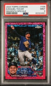 EZEQUIEL TOVAR 2023 Topps Cromo #106 MAGENTA SPECKLE/350 Rookie RC PSA 9 - Imagen 1 de 3