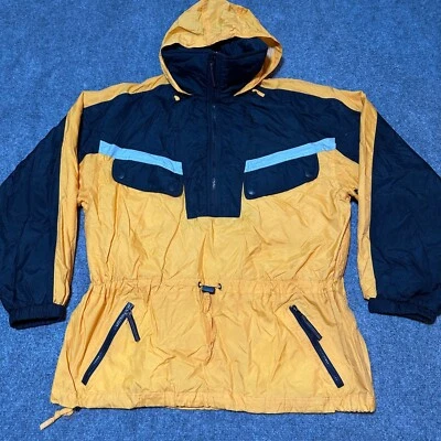 Obermeyer Jacket Mens Large Yellow Black Nylon Full Zip Hooded Insulated Ski - Image 1 of 4