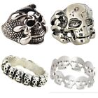 Skull Ring for Men Biker Skeleton Gothic Punk Rock Vintage Style Silver Rings