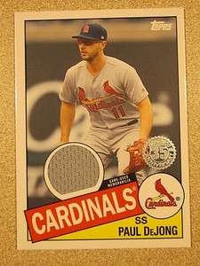 2020 TOPPS #85TR-PD PAUL DeJONG 1985 35th ANNIVERSARY RELIC ST LOUIS CARDINALS