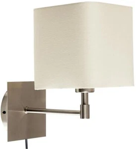 Sheldon Pin-Up Plug-In Wall Light, E14, Cream Shade - MINISUN - Picture 1 of 1