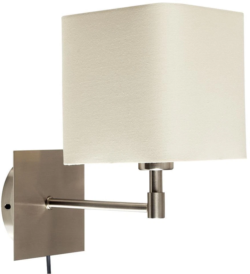 Sheldon Pin-Up Plug-In Wall Light, E14, Cream Shade - MINISUN - Image 1 of 1