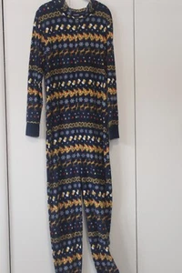 Joe Boxer One Piece Snowflake Fleece Hooded Bodysuit Pajamas Woman's Size XL - Picture 1 of 8