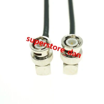RG58 BNC Male Right Angle to BNC Male RA 90° connector RF coaxial coax Cable - Image 1 of 4