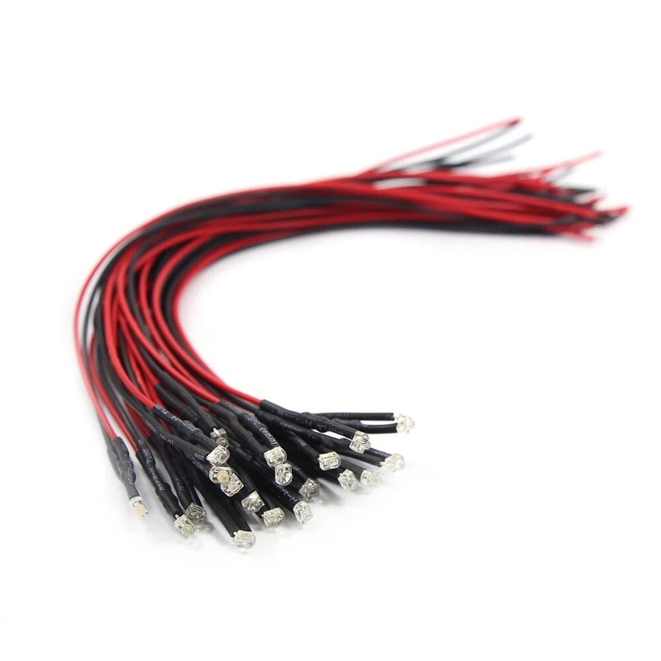 20pcs Pre-wired Resistor 26awg Wire Warm White 1.8mm LED Lamp Light 12V - Image 1 of 4